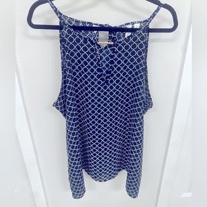 White and blue tank top size xl